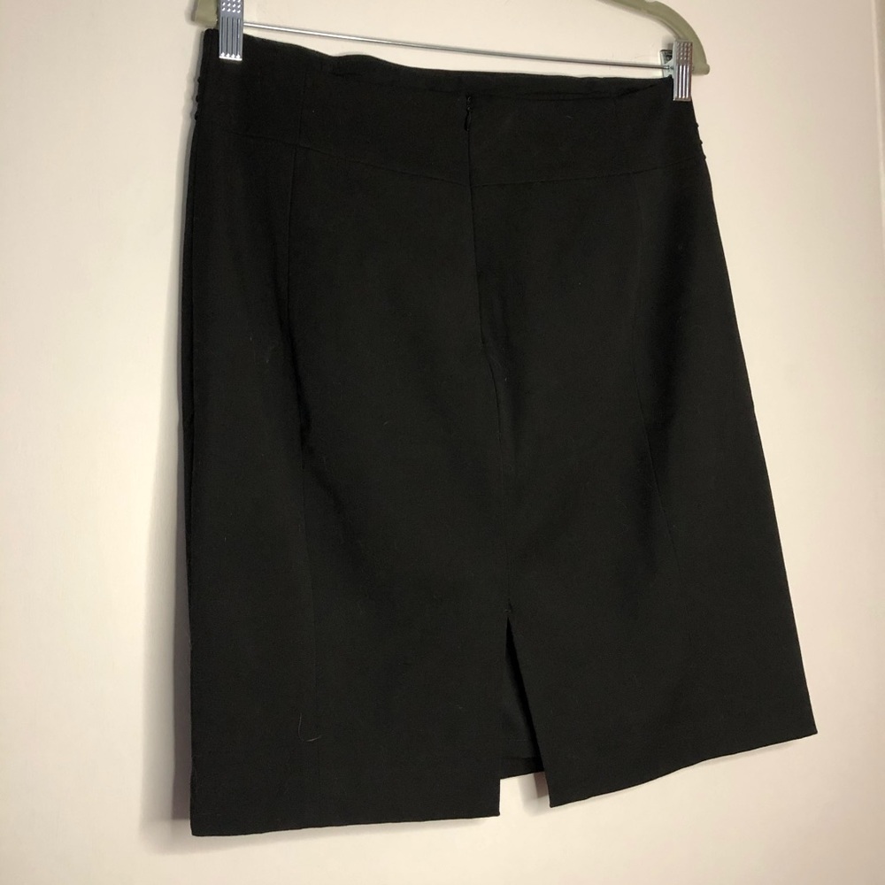 Express Black Pleated Split Back Pencil Work Skirt - image 5